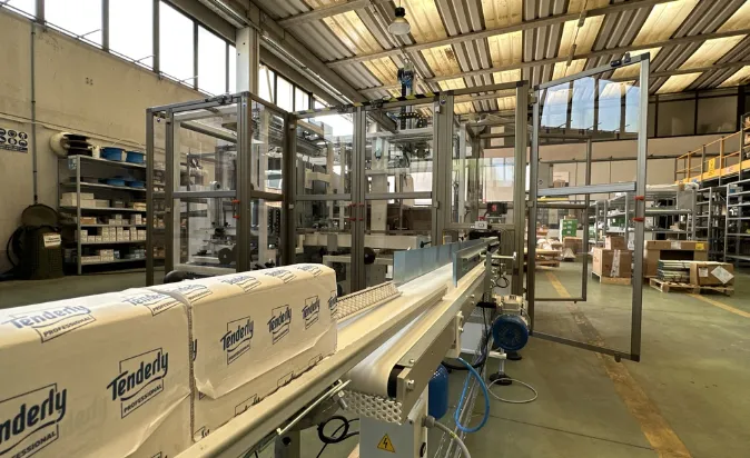 A Tailored Solution for Feeding and Case Packing Interfolded Products